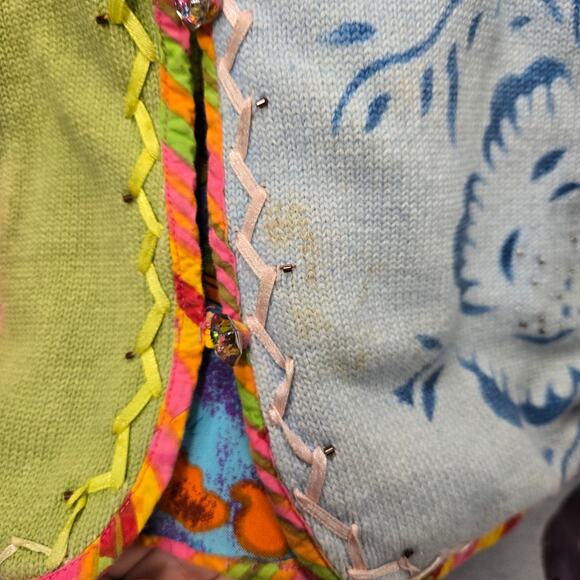 Vintage Sandy Starkman Spring Entry Colorblock Sweater Size Large - Picture 5 of 6